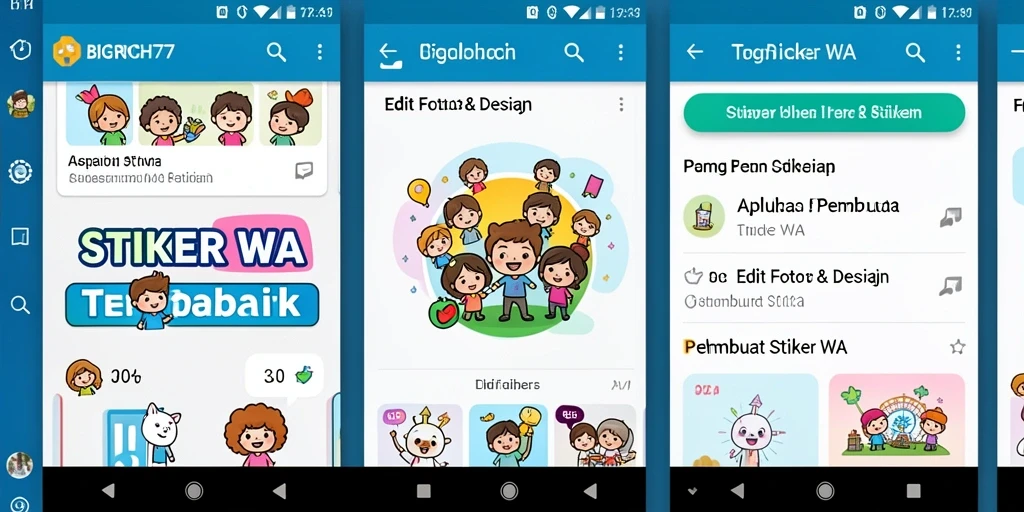 Tampilan antarmuka pengguna BIGRICH77 untuk membuat stiker WA yang menarik.