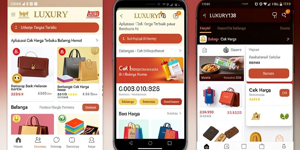 Screenshot utama aplikasi LUXURY138 menampilkan fitur Cek Harga yang intuitif.