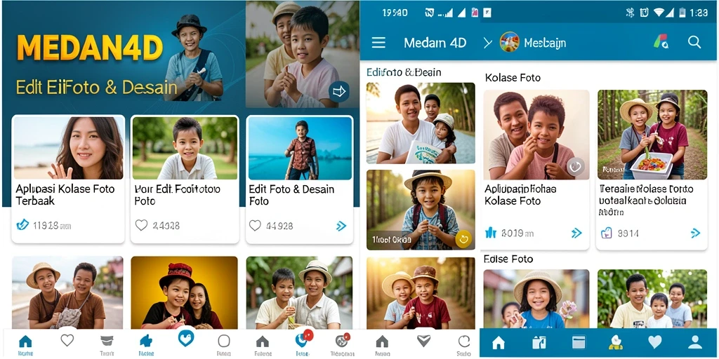 Tampilan antarmuka aplikasi MEDAN4D saat membuat kolase foto.