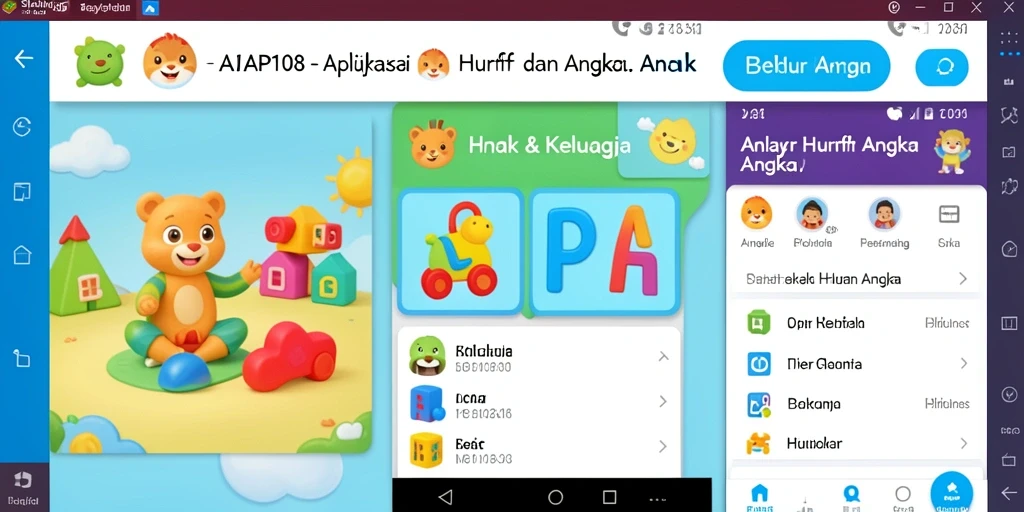 Screenshot utama SIAP108 menampilkan antarmuka edukatif yang interaktif.