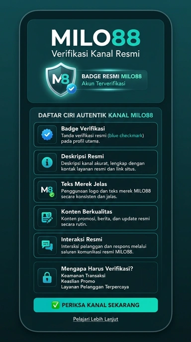 Tampilan kanal resmi milo88